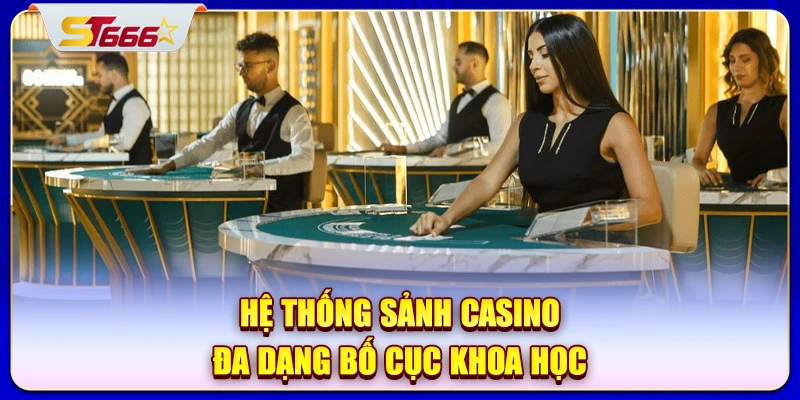 Hệ thống sảnh casino đa dạng bố cục khoa học